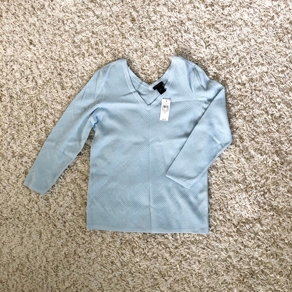Ann Taylor Blue V-neck Sweater NWT